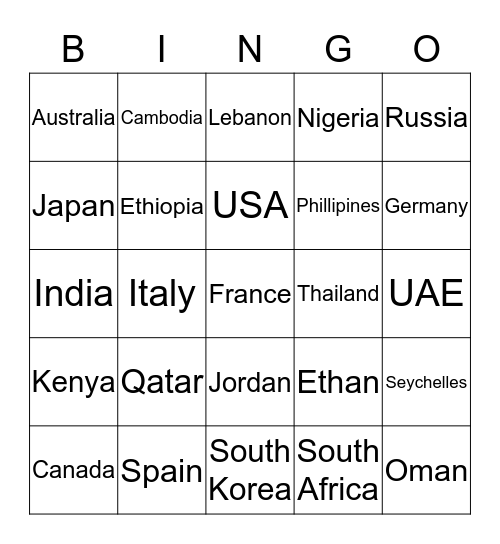 Been Around the World and... Bingo Card