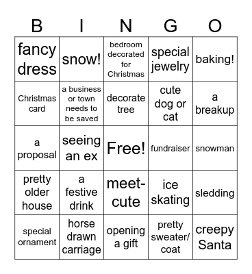 Netflix Christmas Movie Bingo Card