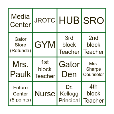 Freshman Snapshot Bingo Card