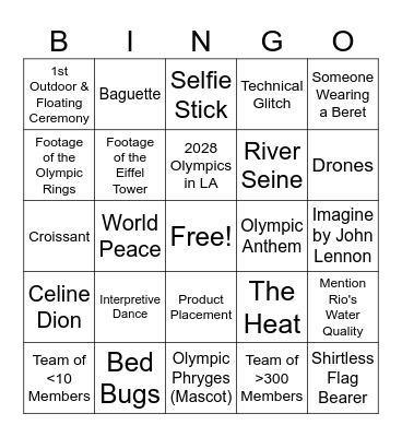 Let the Games Begin!!! Bingo Card