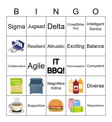 IT BBQ Bingo Card