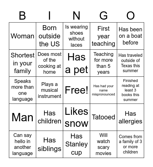 TWE Bingo Card