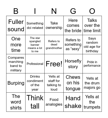 Chapman Bingo Card