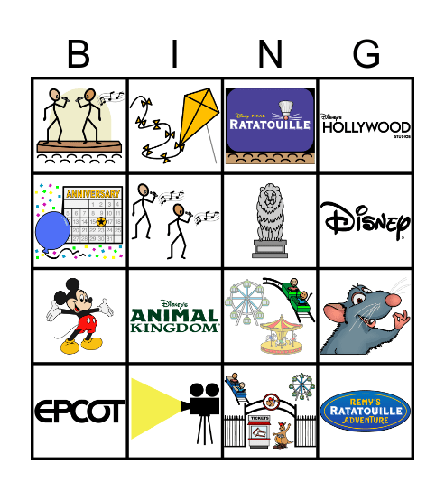 Magic Kingdom Bingo Card