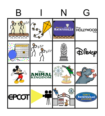 Disney Planes Bingo Card