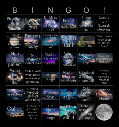 Bingo 7/26/2024 Bingo Card