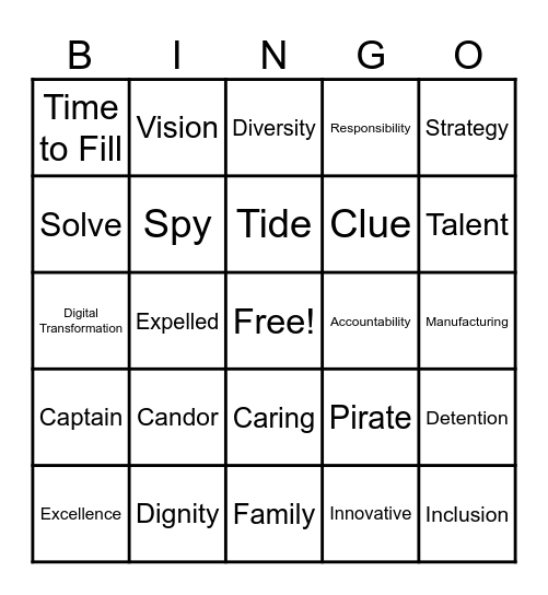 HR TEAM BUILD Bingo Card