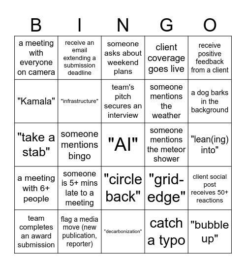 MC2 BINGO Card