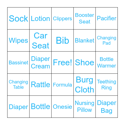 Baby Bingo Card