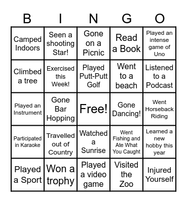 Get to Know You 2 Bingo Card