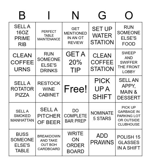 OV Bingo Card