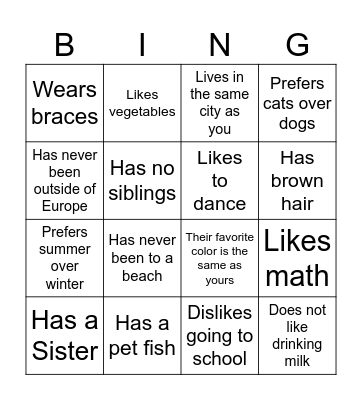 Intro Bingo! Bingo Card