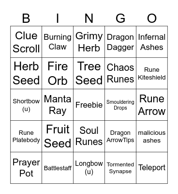 Suicide Bingo Card