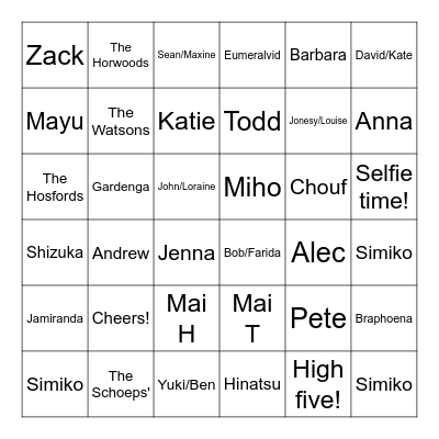 Wedding Bingo! Bingo Card