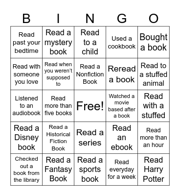Summer Reading Bingo Card