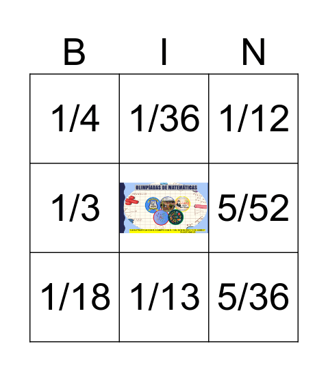 BINGO DE LA SUERTE MATEMÁTICA Bingo Card