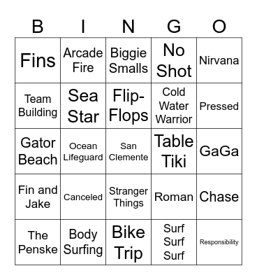 Beachcomber Bingo Card