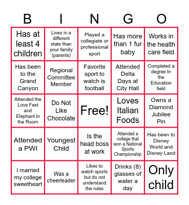 JAC Delta Bingo Card