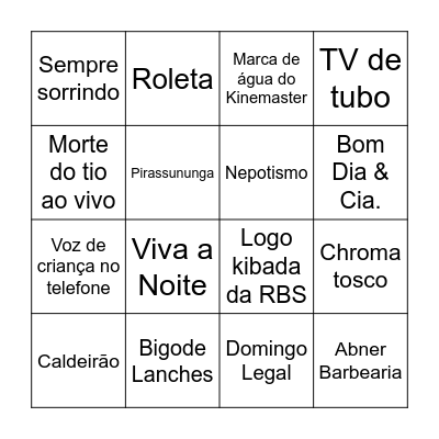 Bingo do Buzanfa Bingo Card