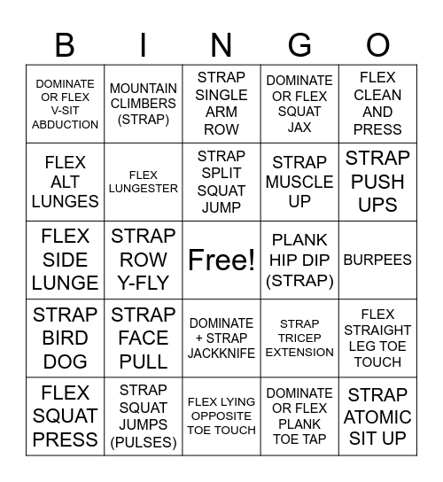 FIT KIT BINGO Card