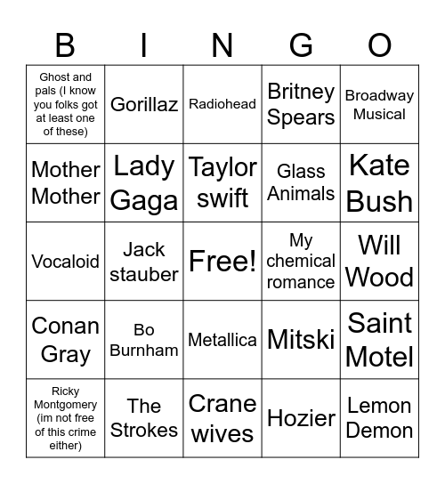 Theme song Bingo for App grind Bingo Card