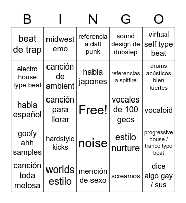 bingo de sonrie ! :D Bingo Card