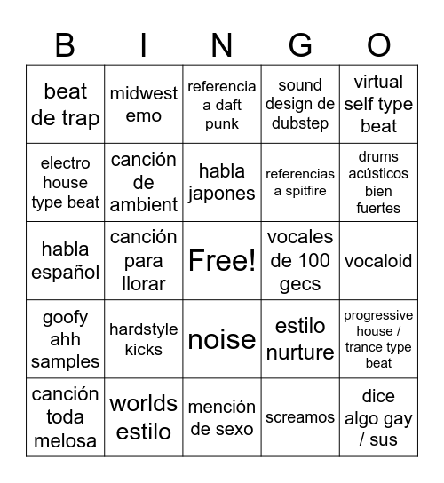 bingo de sonrie ! :D Bingo Card