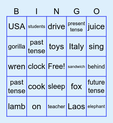 Group 1 Bingo Card
