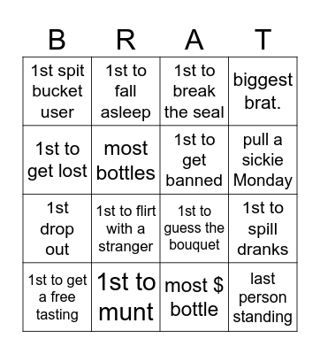 BRAT BINGO Card