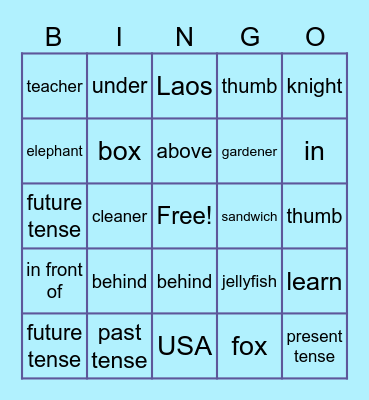 Group 1 Bingo Card