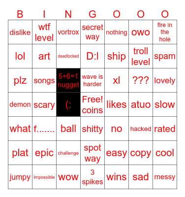 gd go Bingo Card
