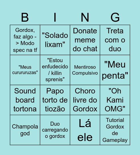 Bingox Bingo Card