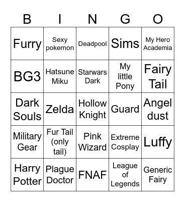 Närcon Bingo Card