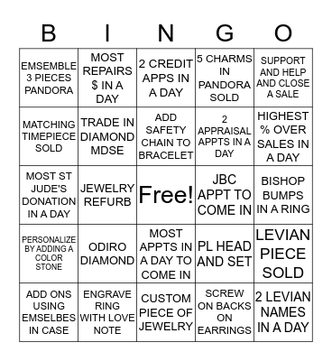 J A R E D Bingo Card