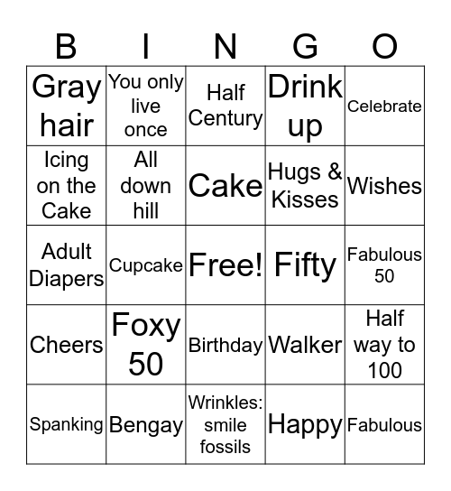 Happy 50th Birthday! Bingo Card