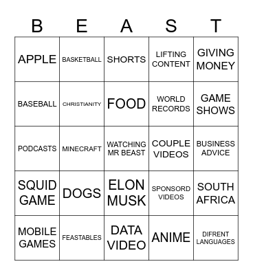 Bingo Card
