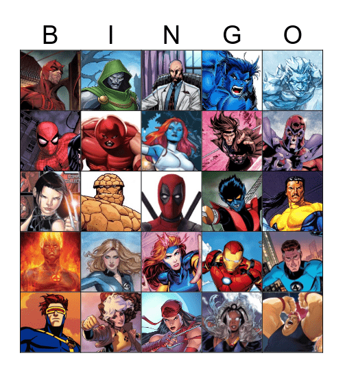Deadpool and Wolverine Bingo Card
