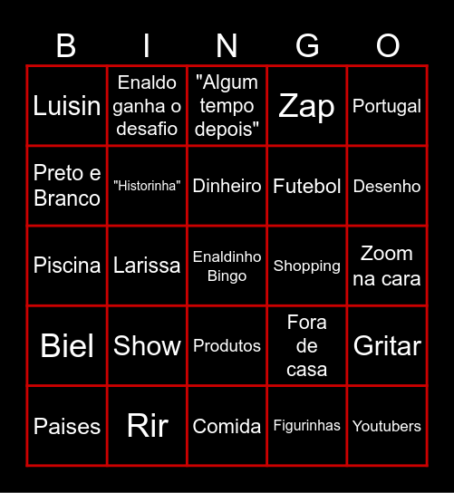 Enaldinho Bingo Card