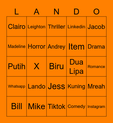 LN4 Bingo Card