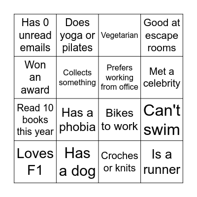 HUMAN BINGO Card