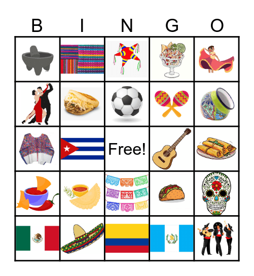 Hispanic Heritage Bingo Card