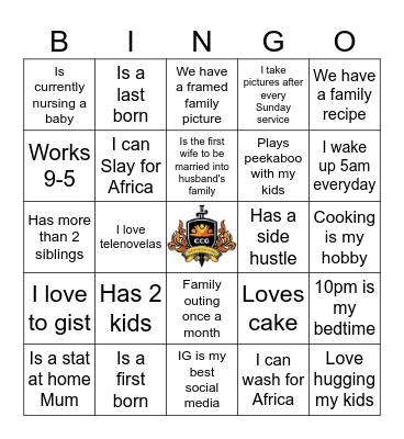 Nurturing Mums Bingo Card