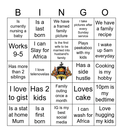 Nurturing Mums Bingo Card