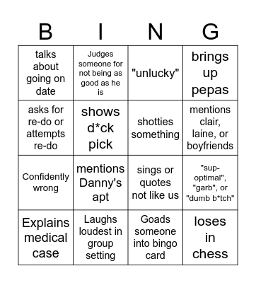 Ralf Bingo Card