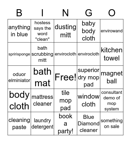 Norwex Bingo Card