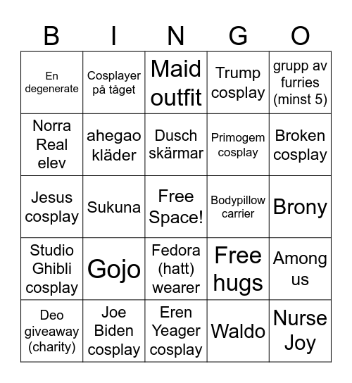 NärCon Bingo Card