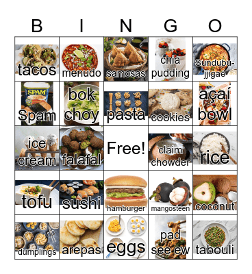 Favorite Foods! Bingo Card