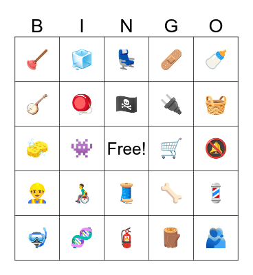 Uncommonly Used Emoji BINGO Card