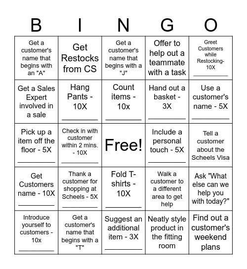 BTS @ the Fitting Rooms Bingo Card