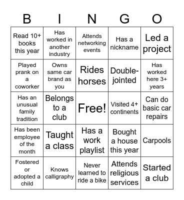 Icebreaker BINGO Card